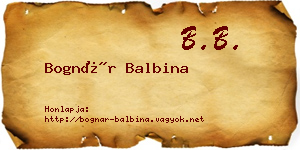 Bognár Balbina névjegykártya